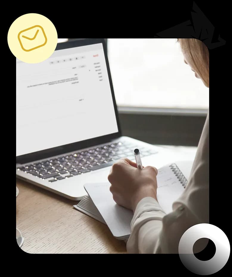 Person working on a laptop